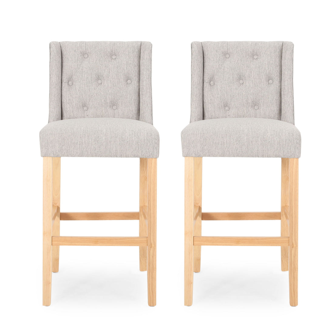 Vienna - Contemporary Fabric Tufted &amp; Wingback Counter Stools (Set of 2)