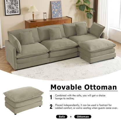 Modern Modular Sectional Sofa With Side Storage Pockets For Living Room