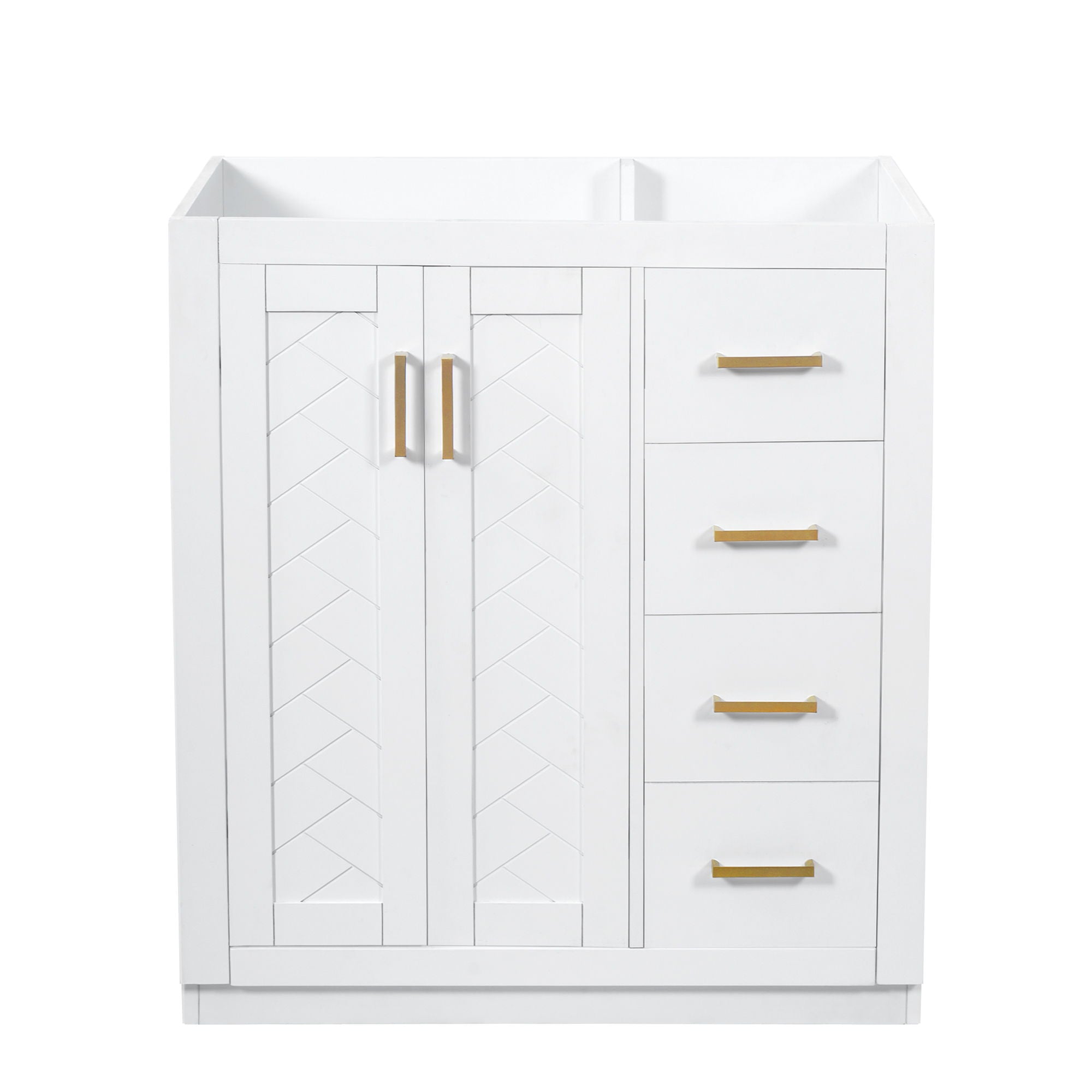 Retro Style Bathroom Vanity With 3 Drawers &amp; Soft-Closing Doors