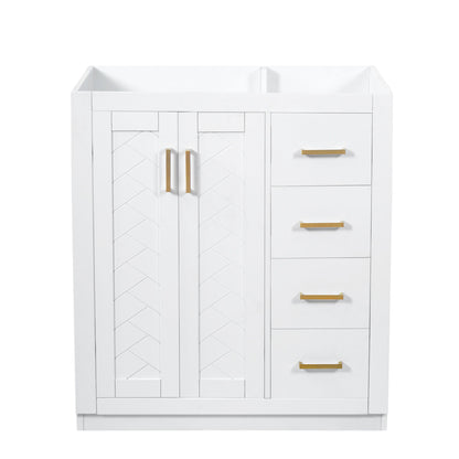 Retro Style Bathroom Vanity With 3 Drawers &amp; Soft-Closing Doors