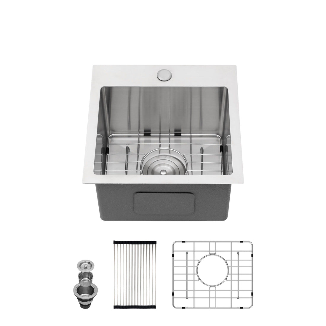 Premium Laundry Drop In Utility Sink 16 Gauge Stainless Steel, Topmount