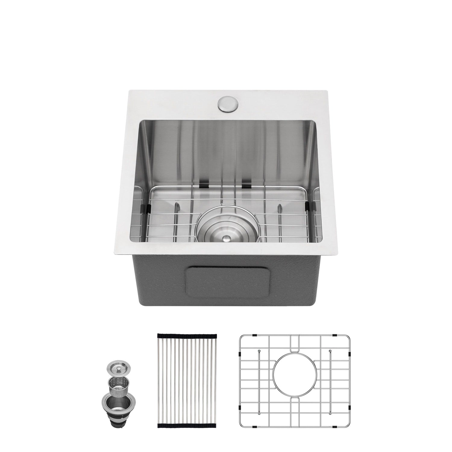 Premium Laundry Drop In Utility Sink 16 Gauge Stainless Steel, Topmount