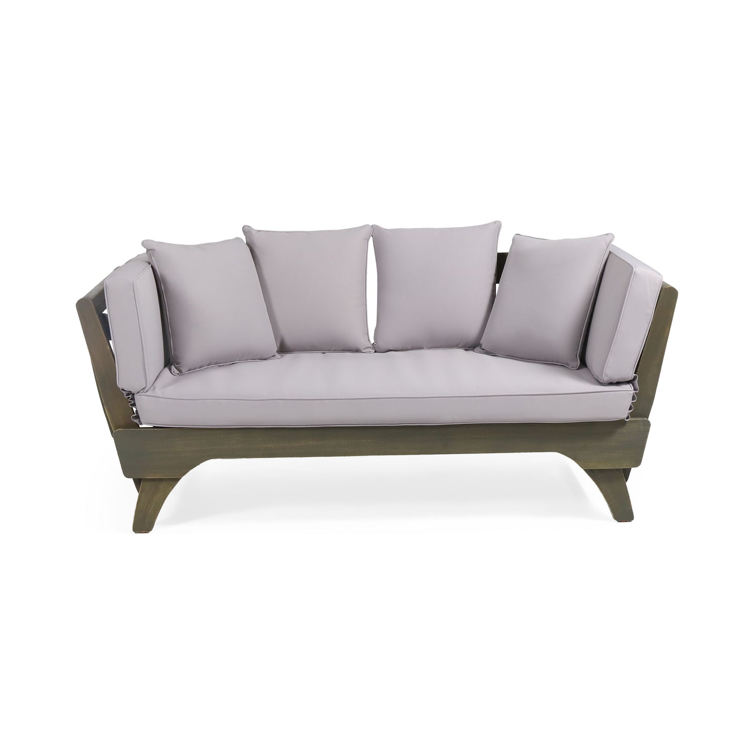 Outdoor Acacia Wood Expandable Daybed With Cushions
