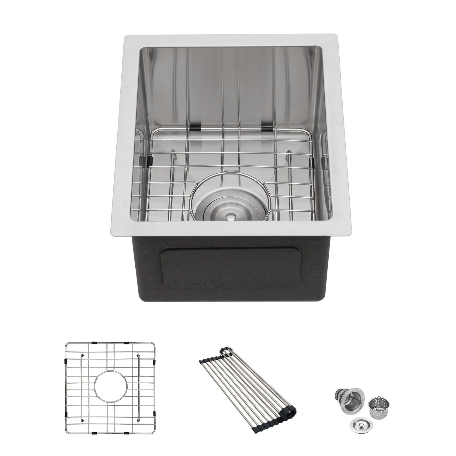 13&quot; Undermount Kitchen Sink 16 Gauge Single Bowl - Brushed Nickel