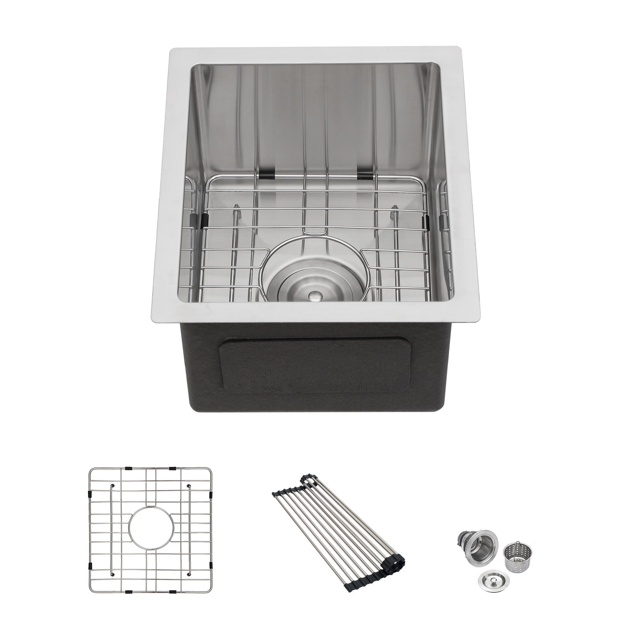 13&quot; Undermount Kitchen Sink 16 Gauge Single Bowl - Brushed Nickel