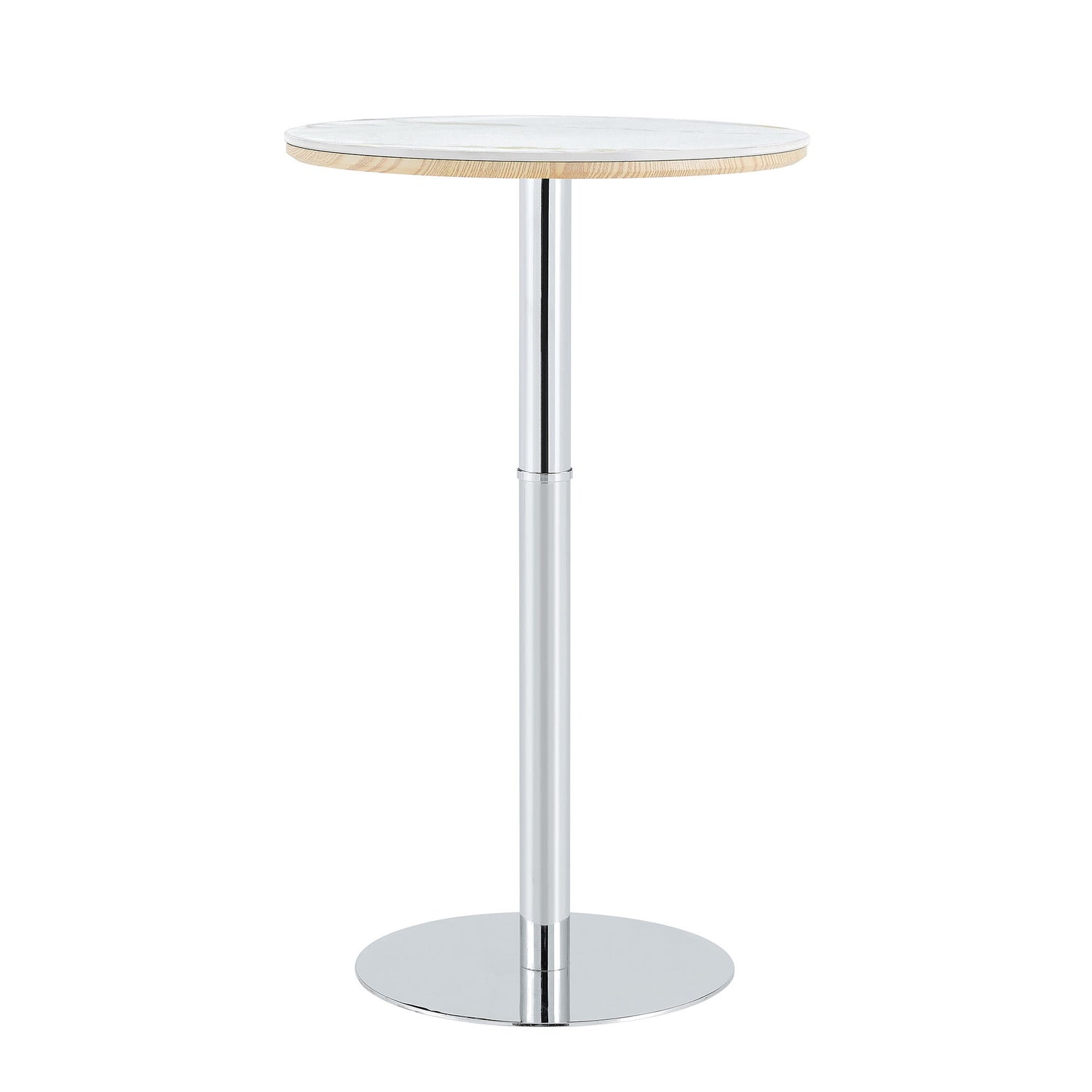 Circular Bar Table - White / Silver