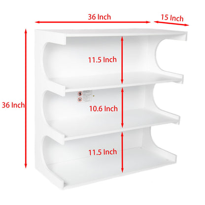 Multifunctional 4 Tier Book Shelf &amp; Coffee Table For Living Room Bedroom Dining Room Study Entryway, Creative Furniture Floor Bookshelf, Minimalist Organizer Storage Shelves - White