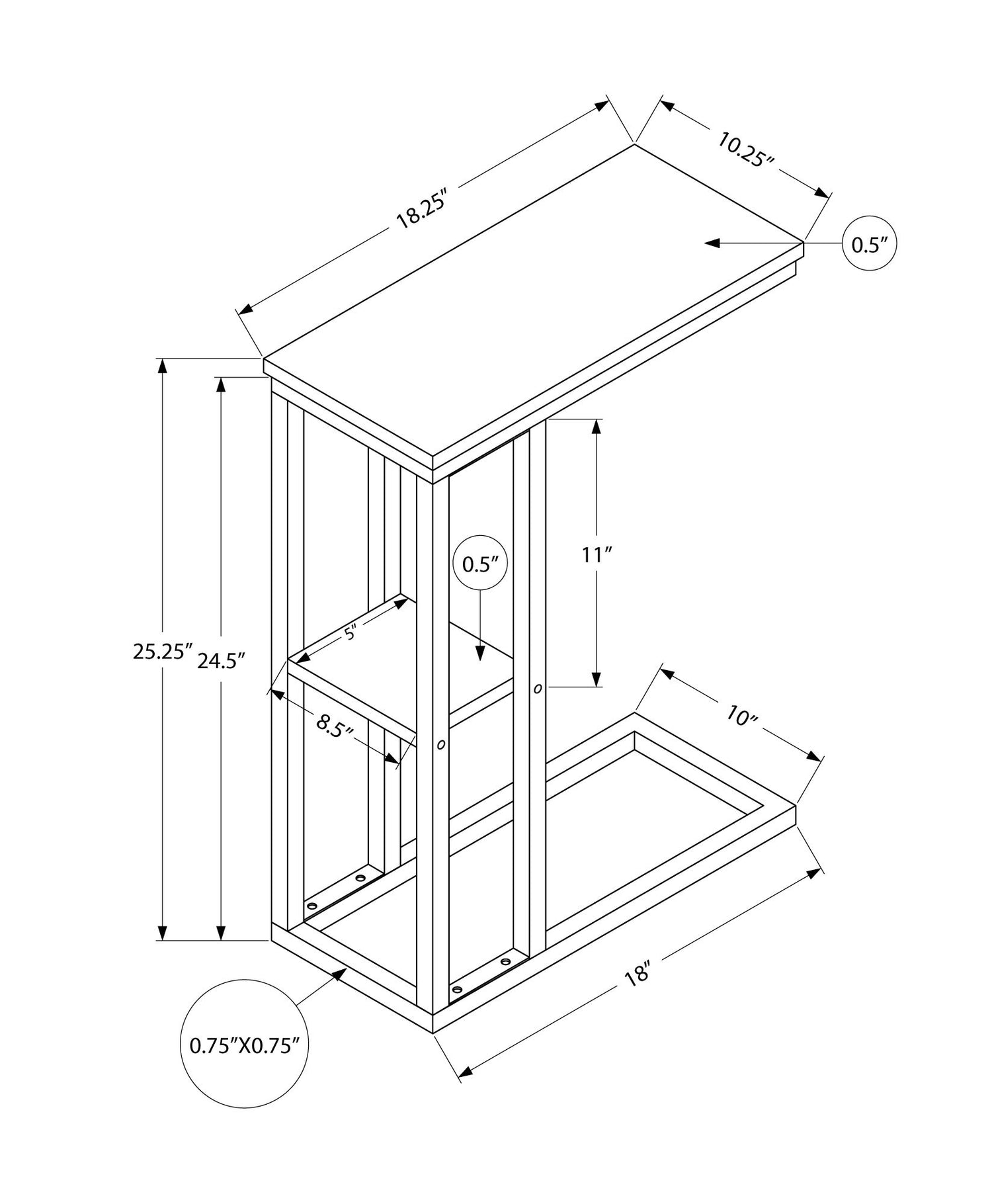 Accent Table C - Shaped, Contemporary &amp; Modern