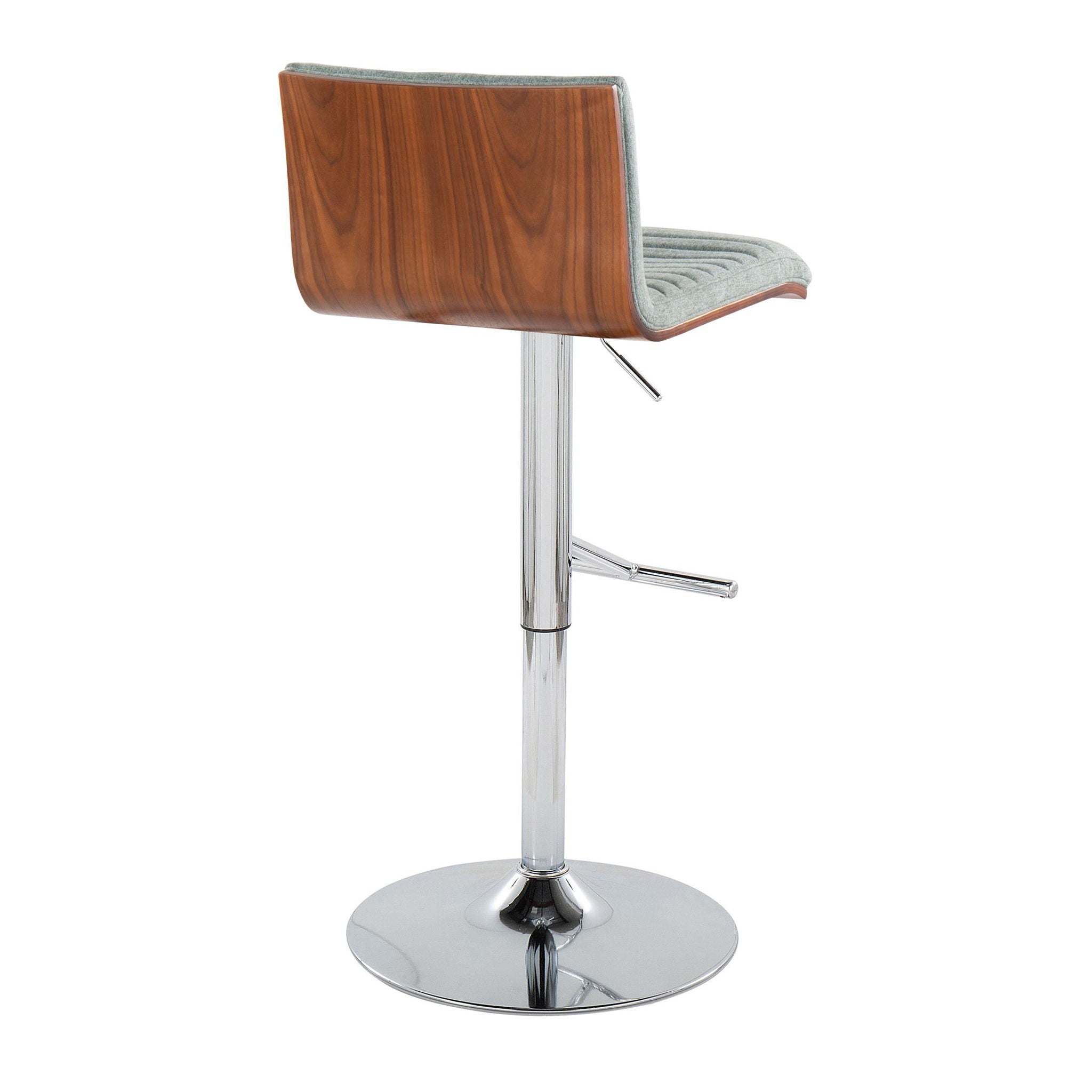 Mason - Contemporary Adjustable Barstool &amp; Swivel With Straight T Footrest (Set of 2)