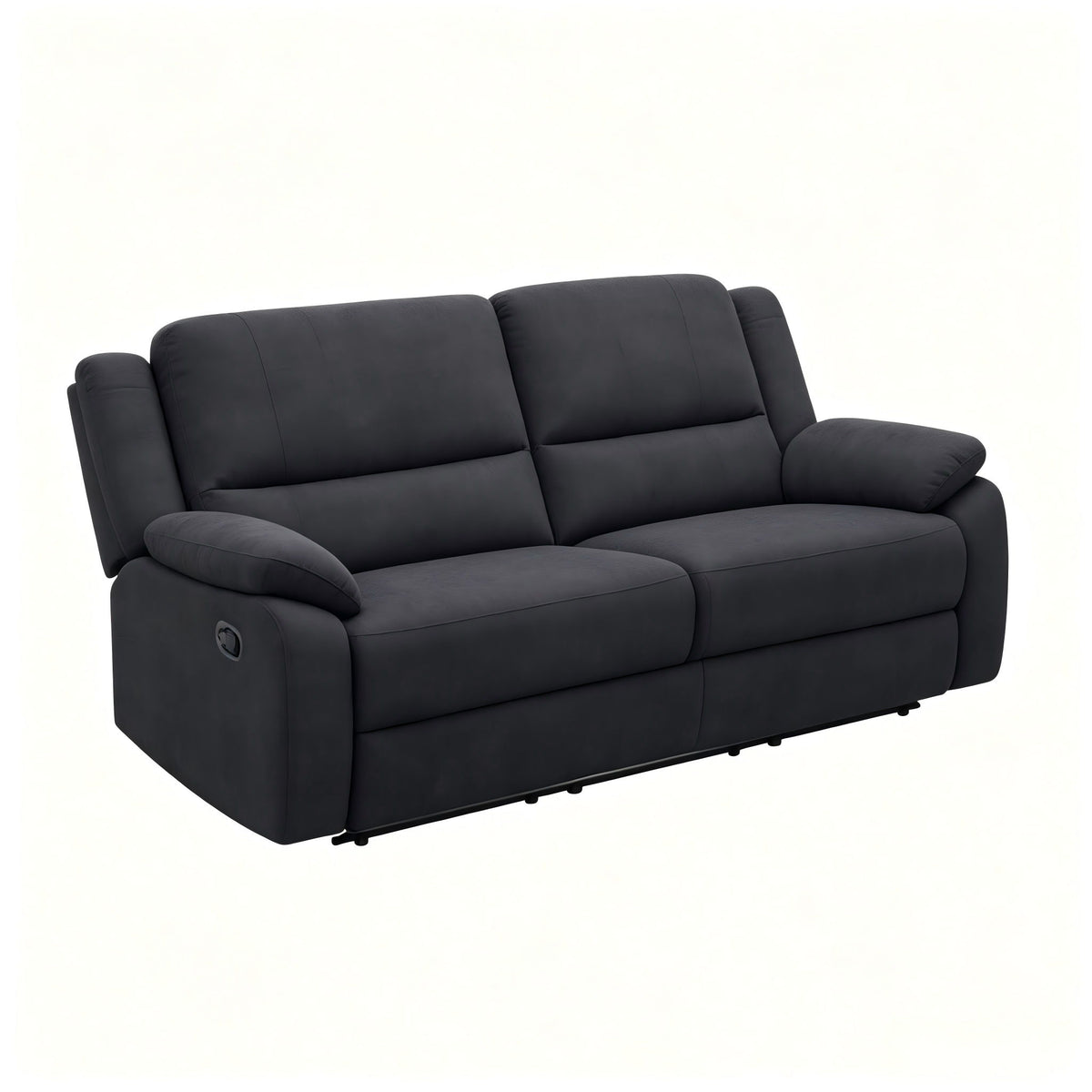 2 Seat Manual Reclining Loveseat With 150° Recline &amp; Footrest - Black