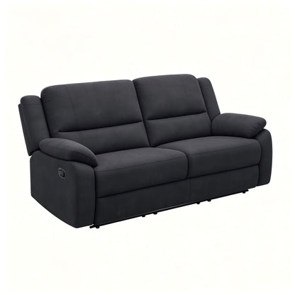 2 Seat Manual Reclining Loveseat With 150° Recline &amp; Footrest - Black