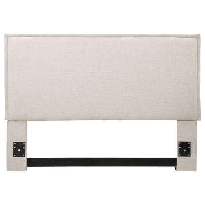 Queen / Full Size Upholstered Headboard With Flange Details - Sand