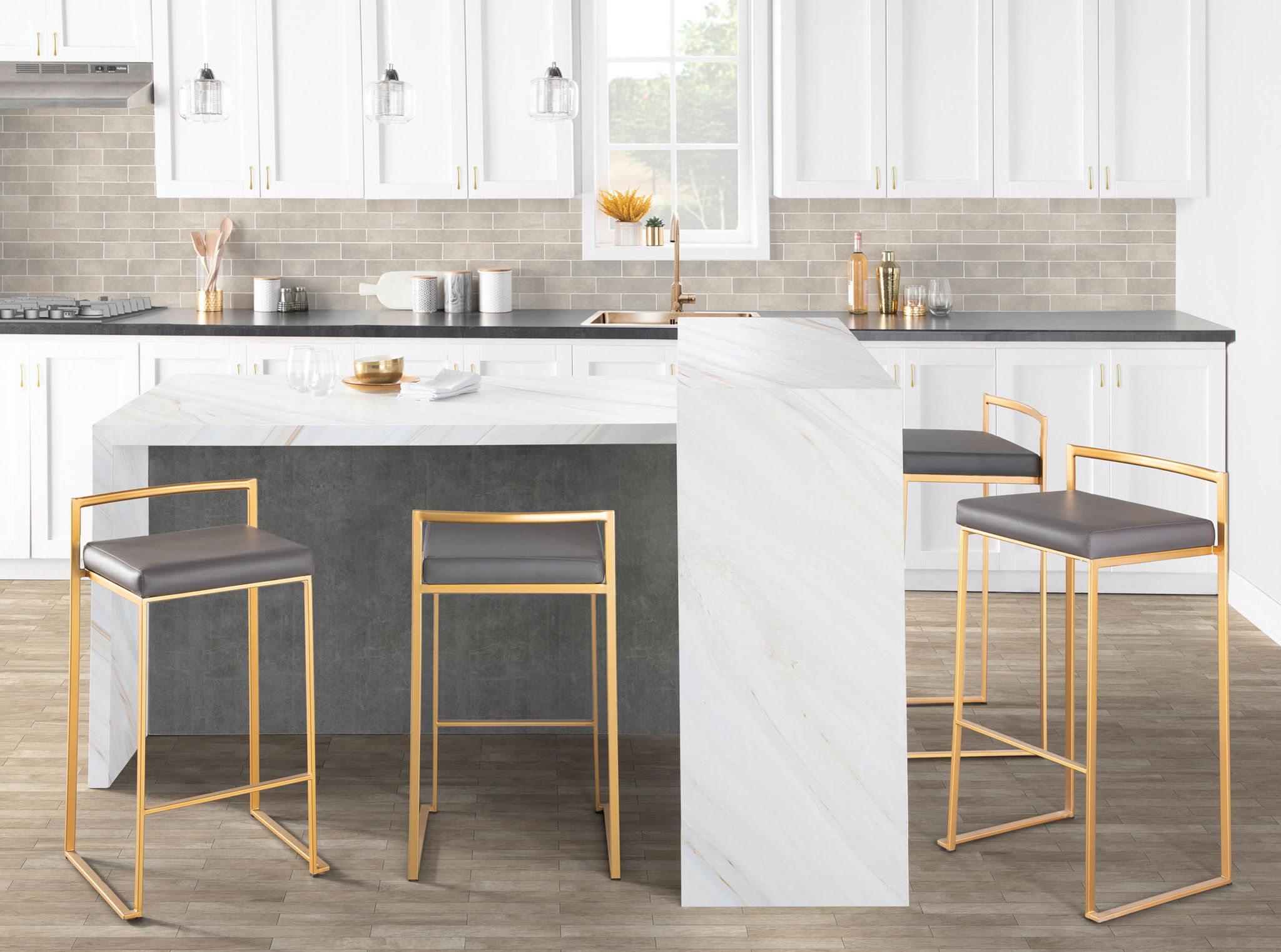 Fuji - Contemporary / Glam &amp; Quality Construction Barstool