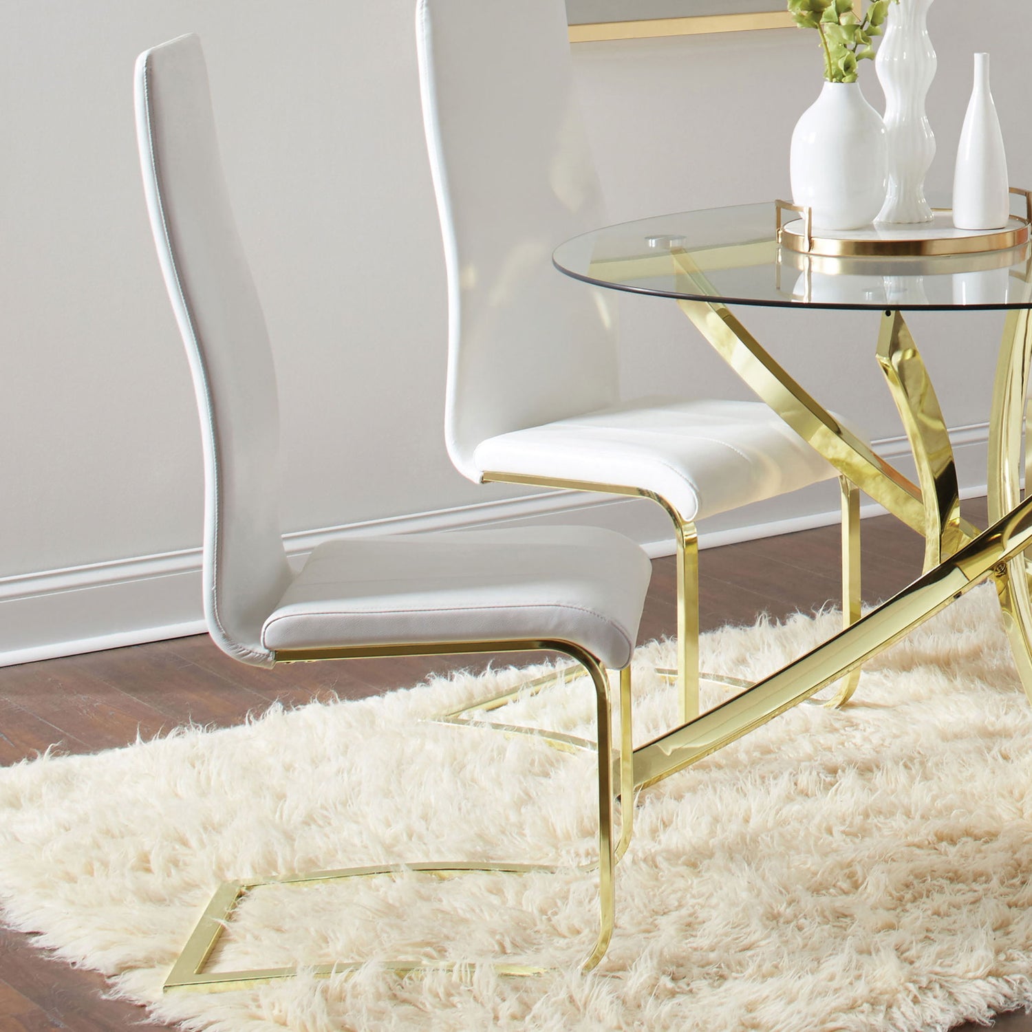 Whittingham - Dining Side Chair (Set of 4) - White / Gold
