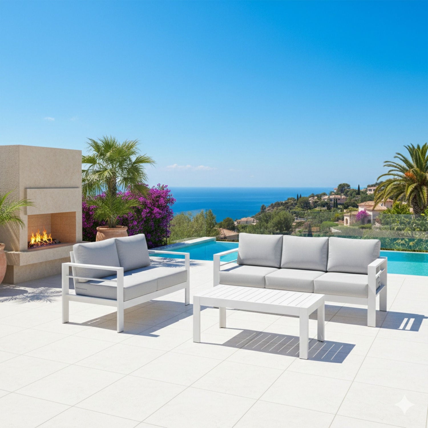 Outdoor Patio Set With All-Weather Thick Cushions