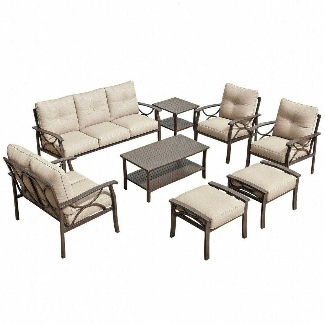 Patio Furniture Set &amp; Coffee Table For Backyard
