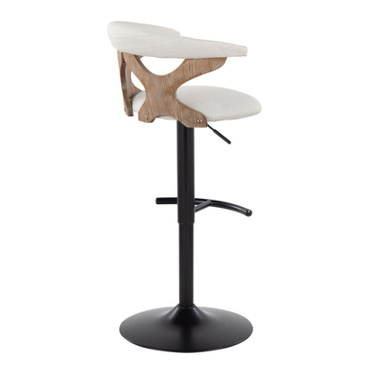 Gardenia - Contemporary Adjustable Barstool &amp; Swivel With Rounded T Footrest (Set of 2)