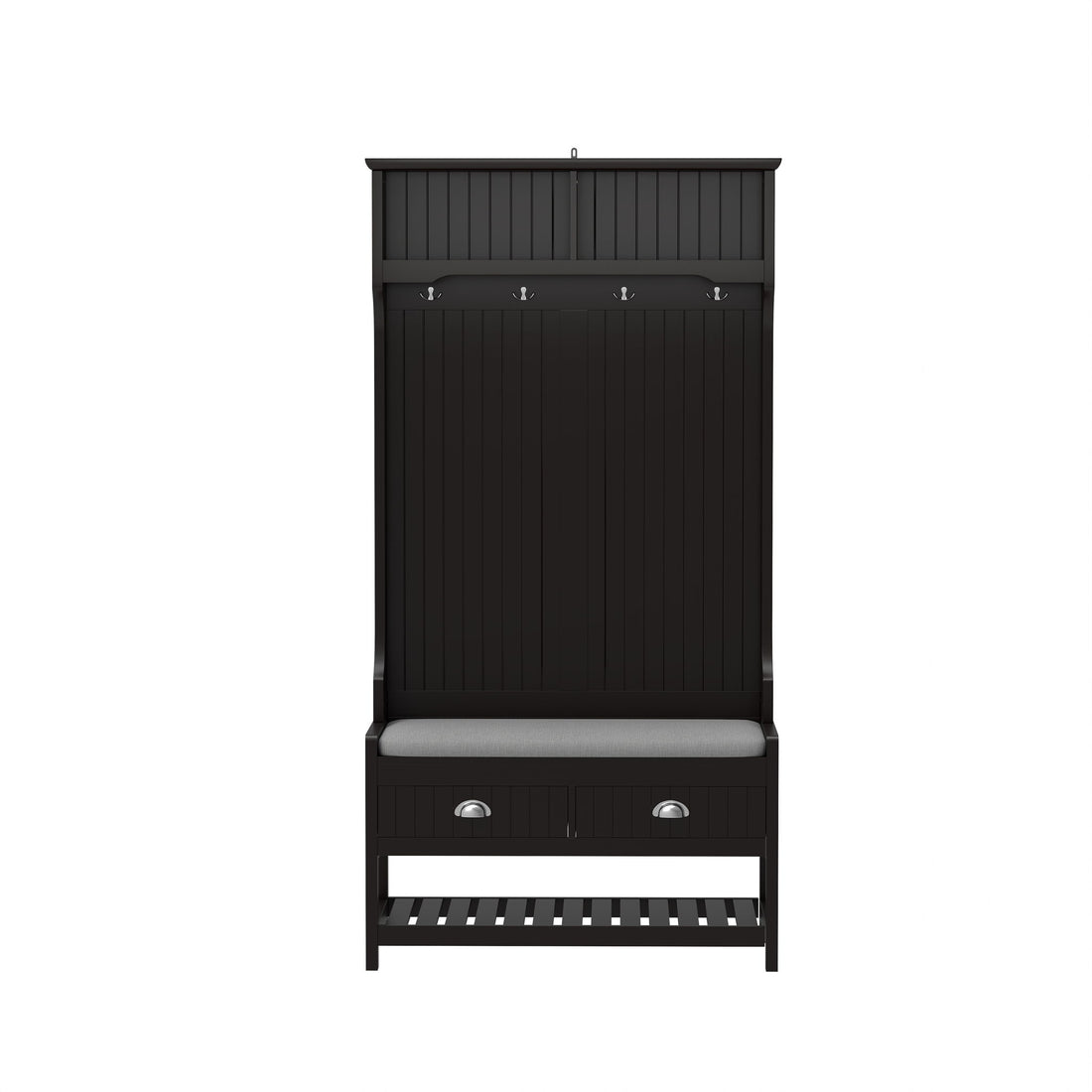 Modern 3 In 1 Hallway Hall Tree With Storage Drawers, Coat Rack, Shoe Rack Bench And Cushion