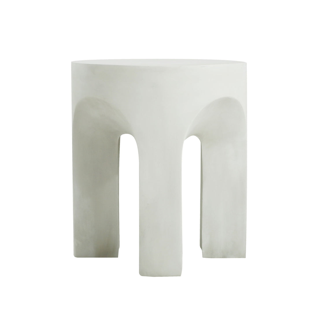 Outdoor Round Top Side Table / End Table, Living Room Accent Table - Antique White