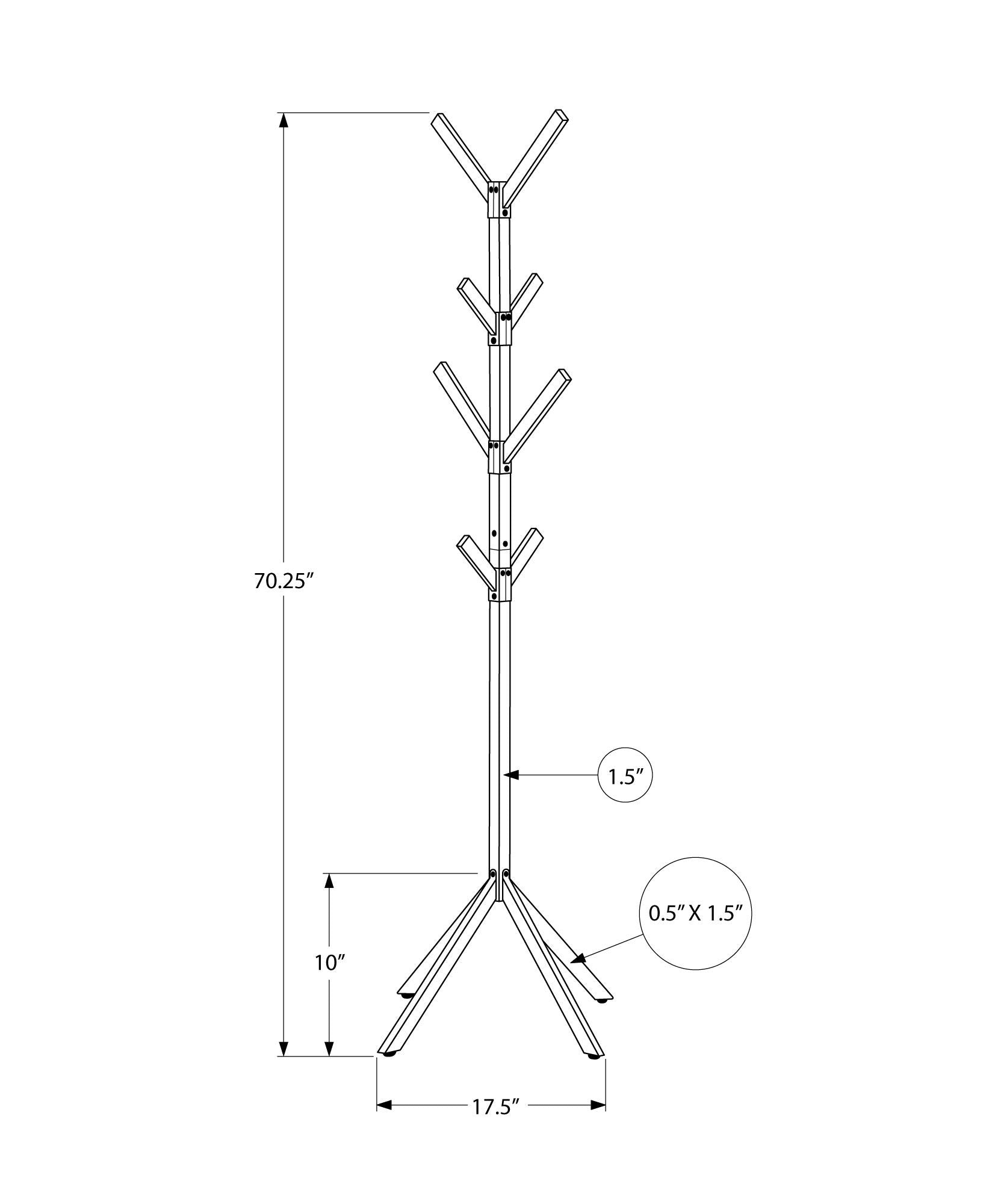 Coat Rack, Hall Tree, Free Standing, 8 Hooks, Entryway, Contemporary &amp; Modern