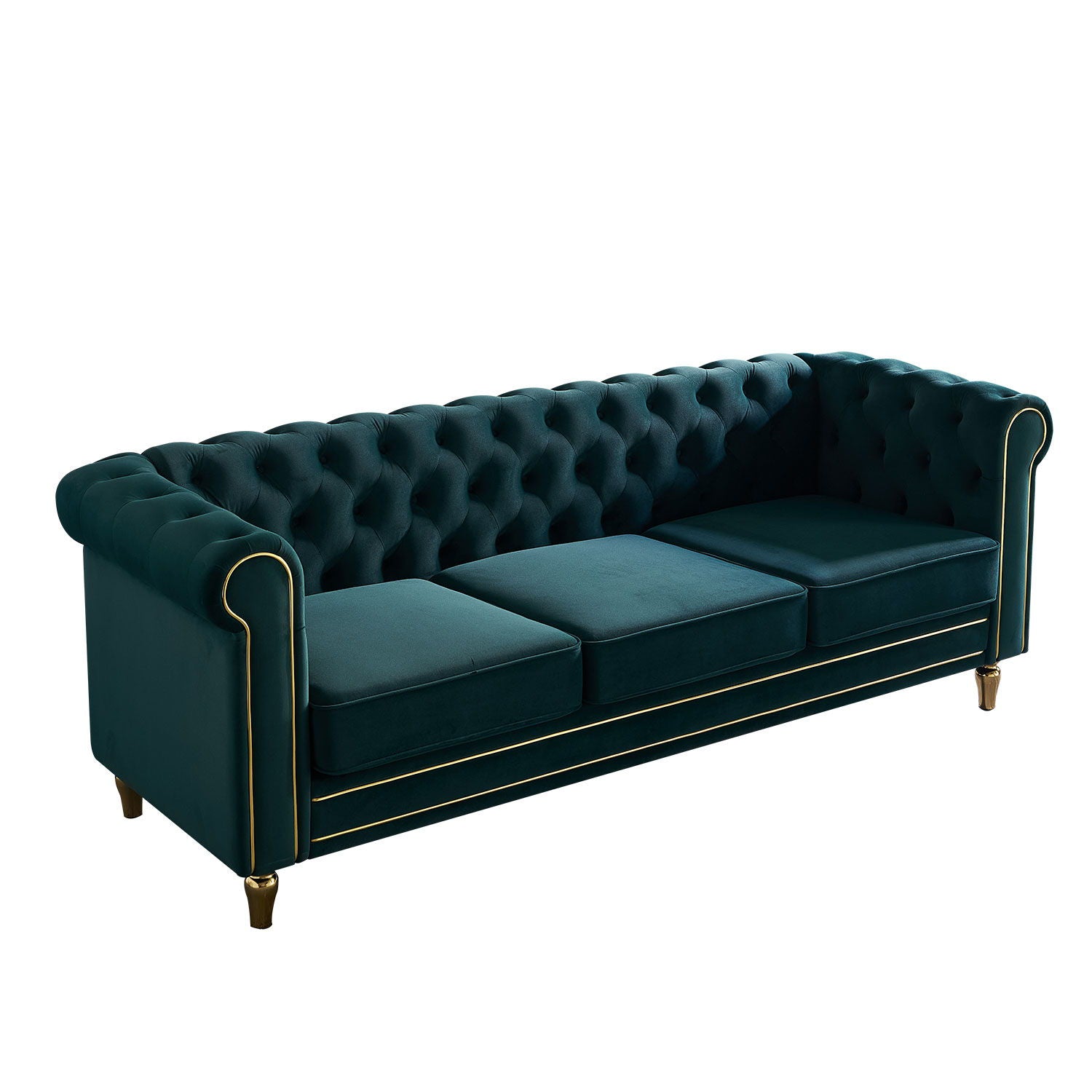 Chesterfield - Velvet Sofa 84.65&quot; For Living Room