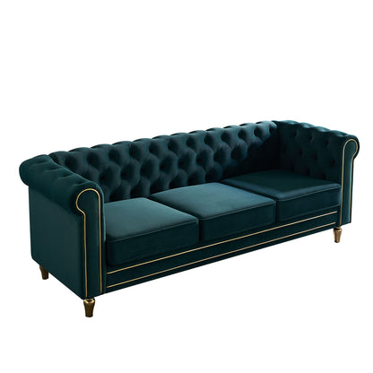 Chesterfield - Velvet Sofa 84.65&quot; For Living Room