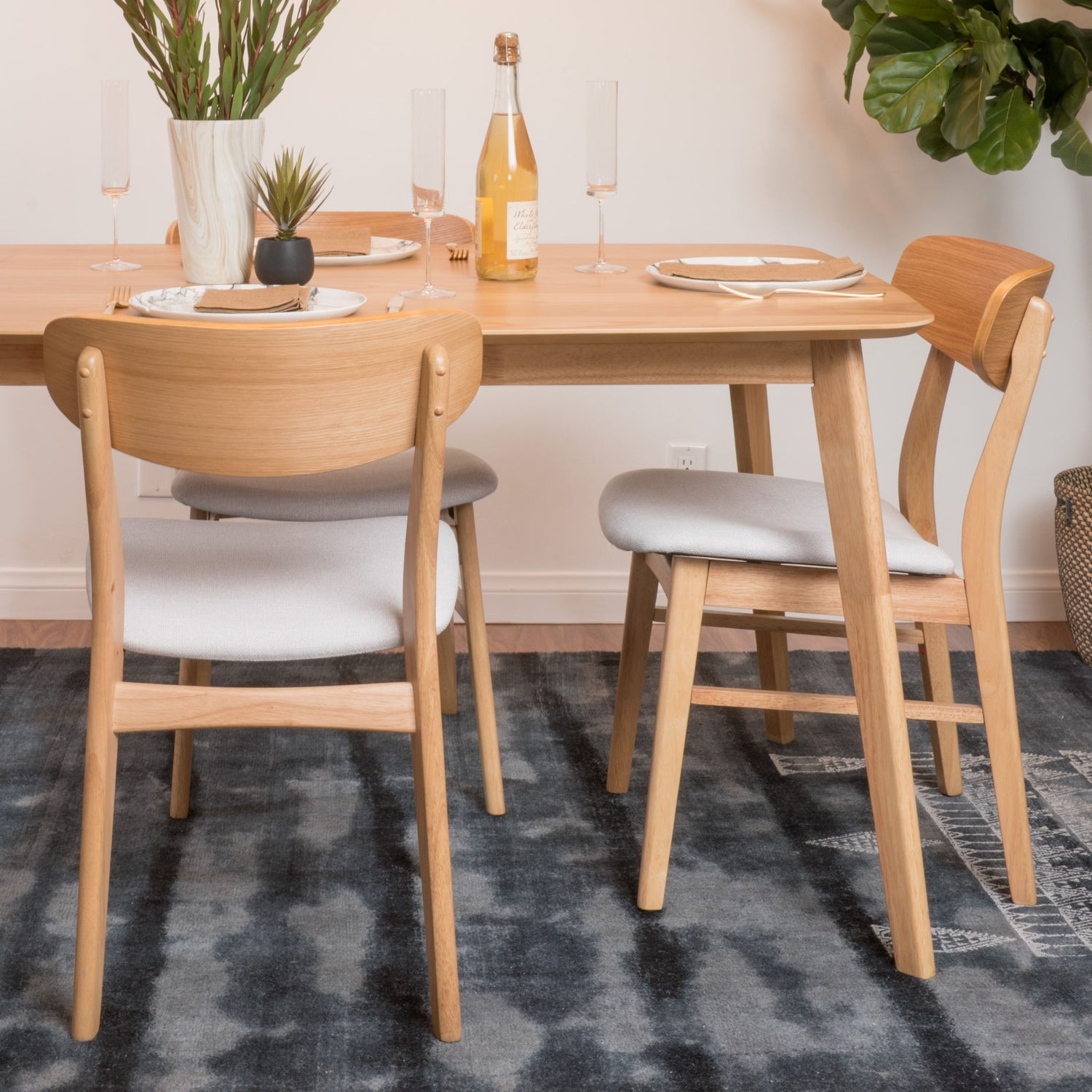 Brilliantine - Dining Chair With Cushion And Wood Frame (Set of 2)