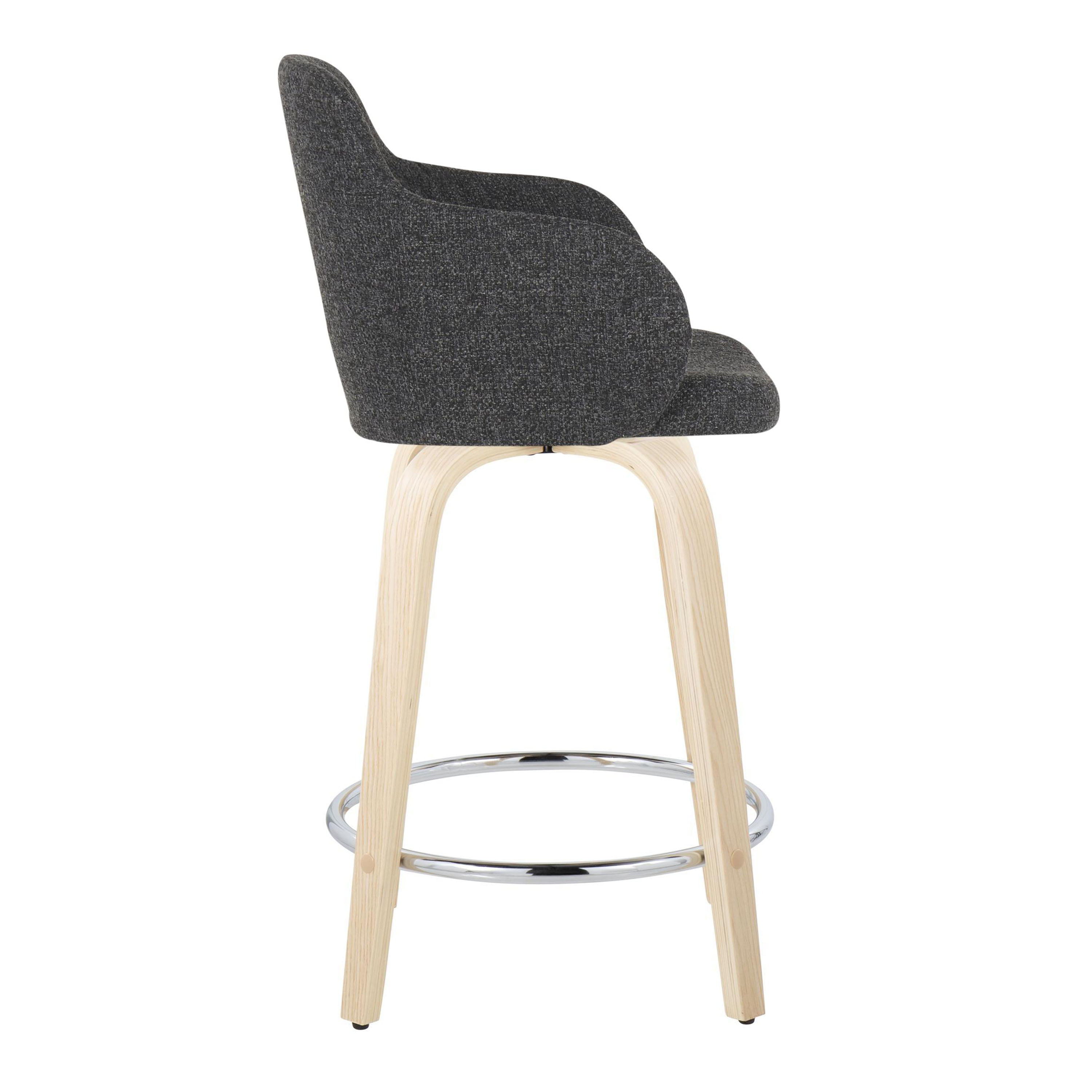 Boyne - Contemporary Fixed Height Counter Stool &amp; Swivel With Round Footrest (Set of 2)