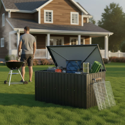 Out Door Metal Storage Box Store Medium - Black