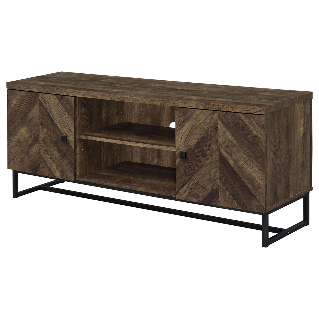 Chase - 2 Door Console With Herringbone Design - Oak