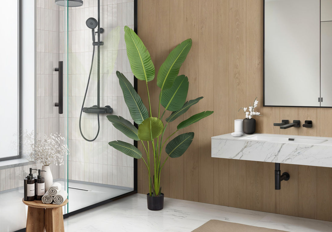60&quot; Tall, Artificial Plant, Bird Of Paradise Tree, Indoor, Faux, Fake, Floor, Greenery, Potted, Decorative - Green / Black