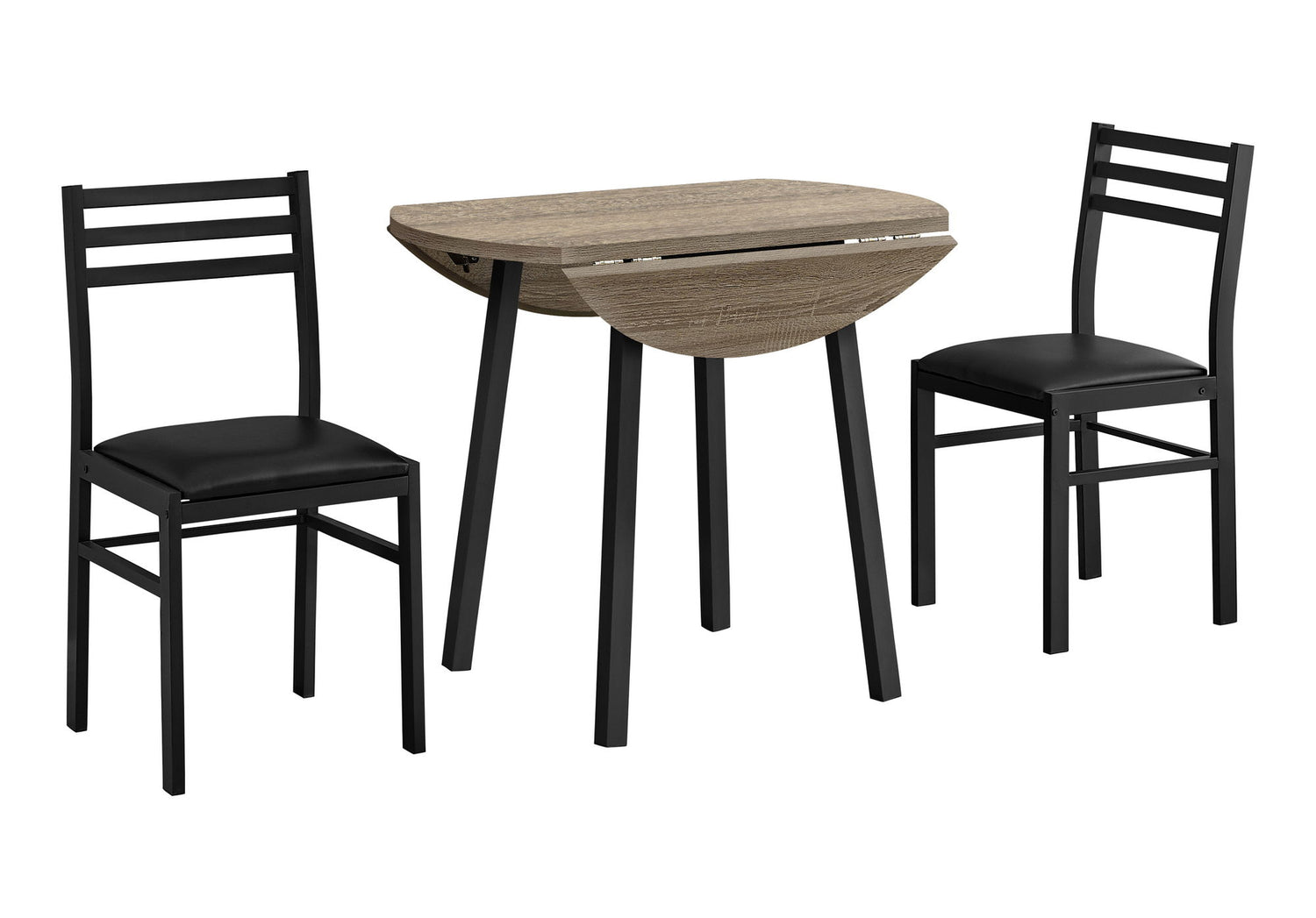 3 Pieces Dining Table Set, Small, Drop Leaf, Contemporary &amp; Modern