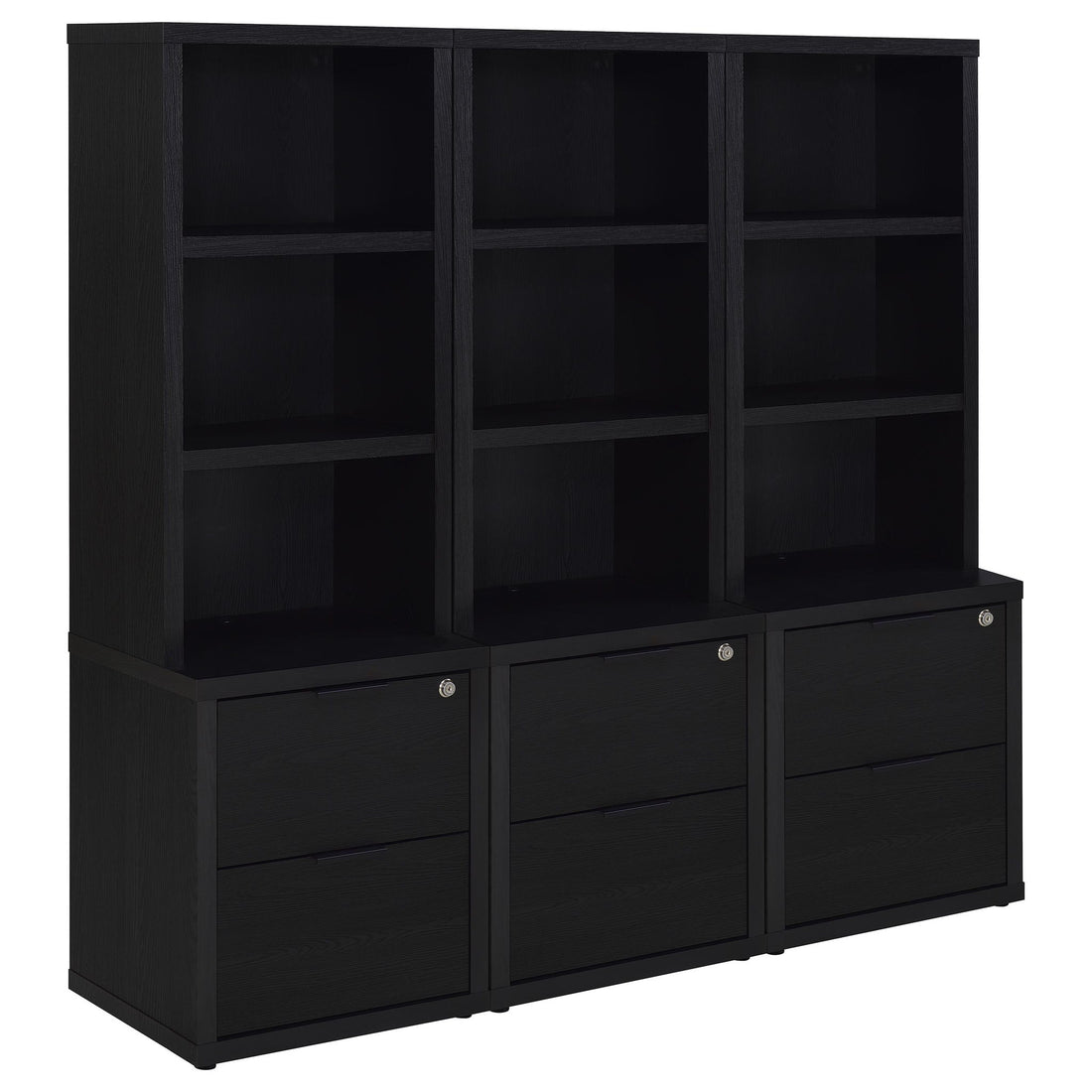 Geary - 3 Piece Wall Unit Bookcase Set With USB Storage