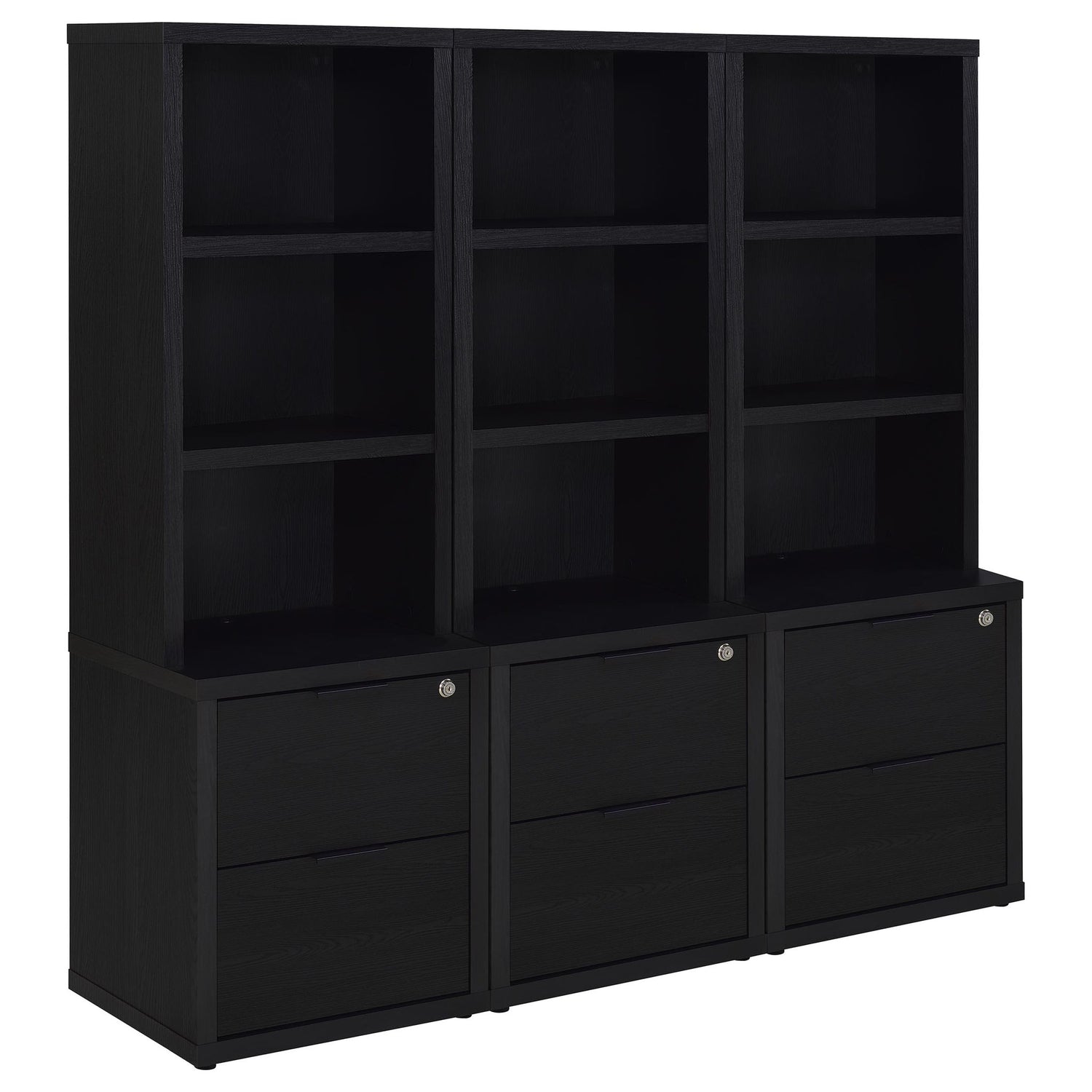 Geary - 3 Piece Wall Unit Bookcase Set With USB Storage