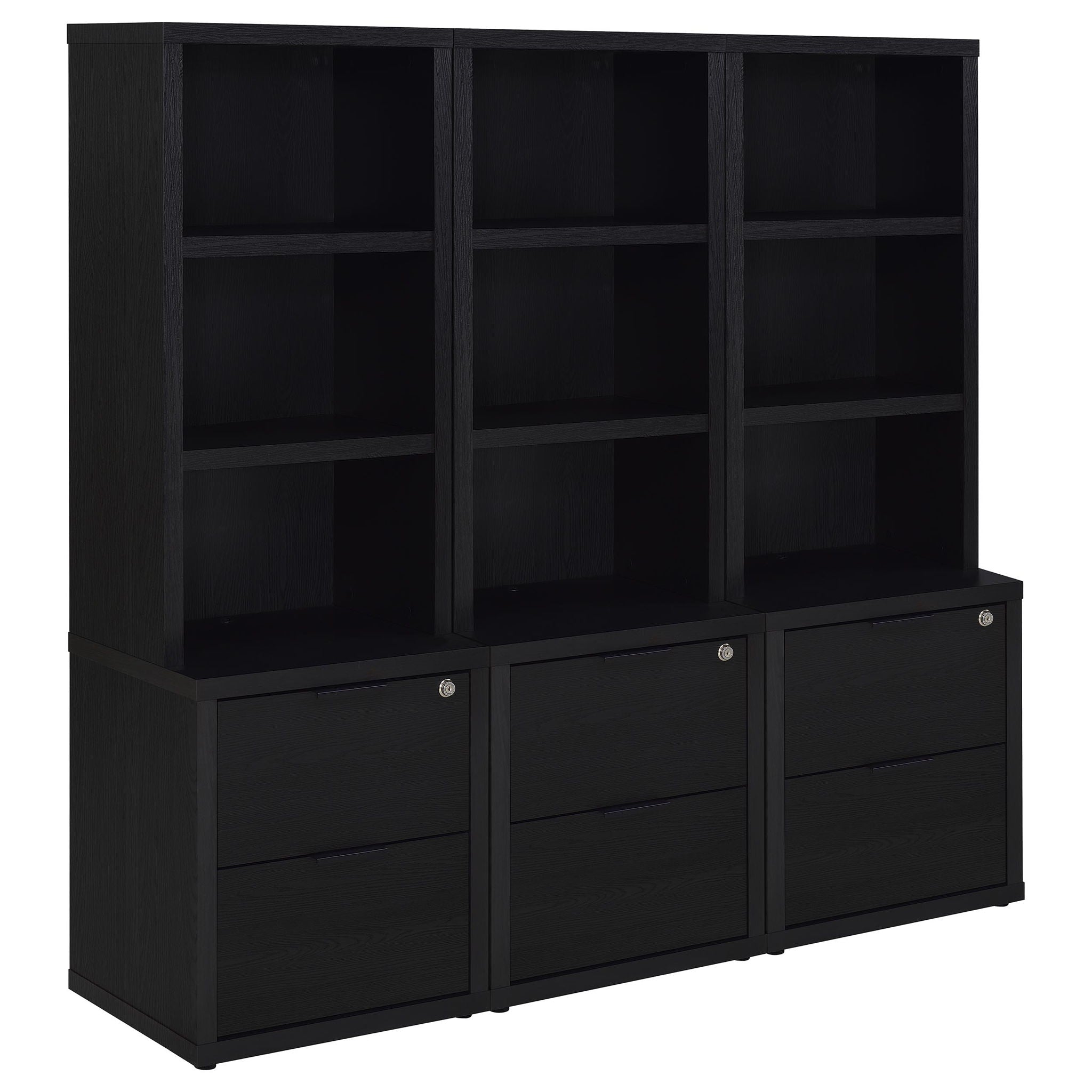 Geary - 3 Piece Wall Unit Bookcase Set With USB Storage