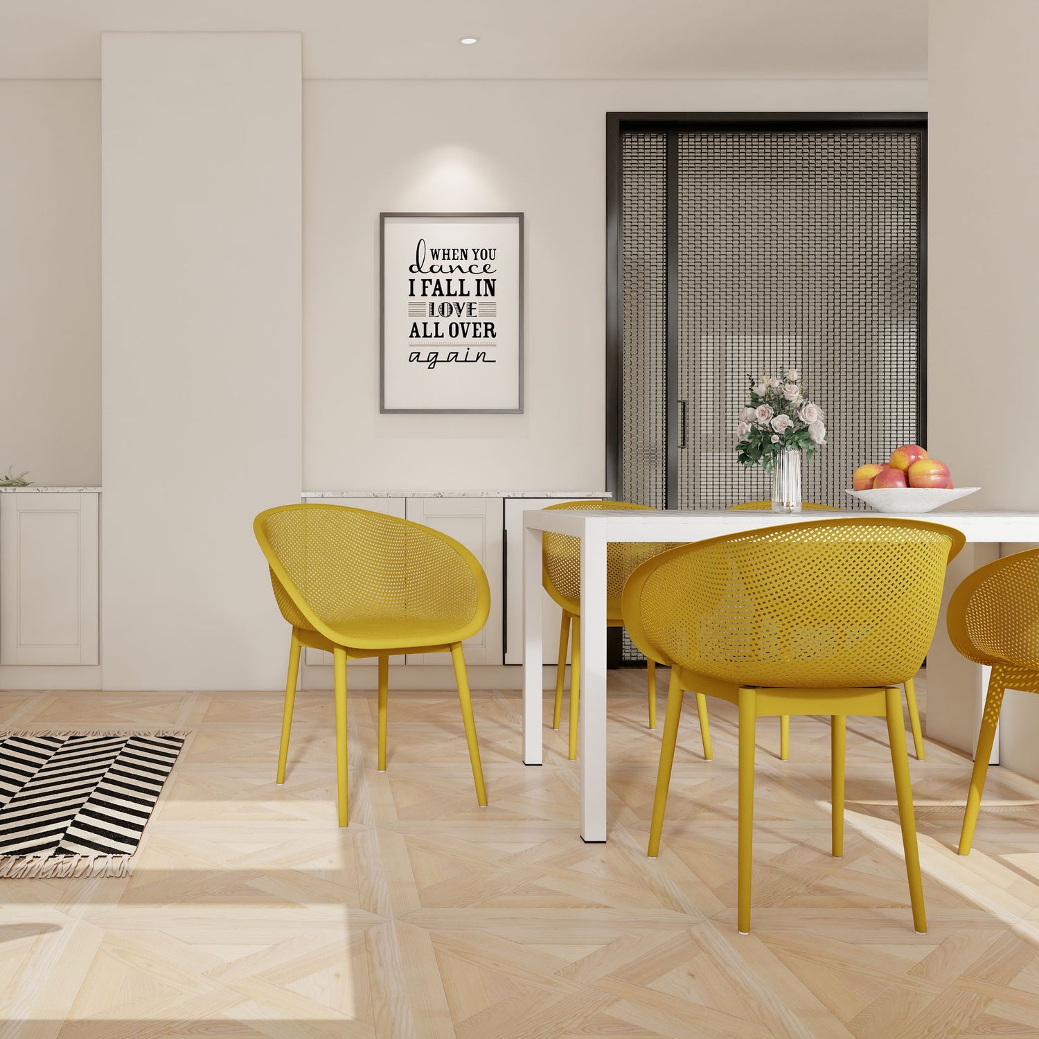 4 Pack Lounge Chair Set With Long Table