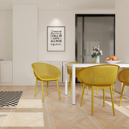 4 Pack Lounge Chair Set With Long Table