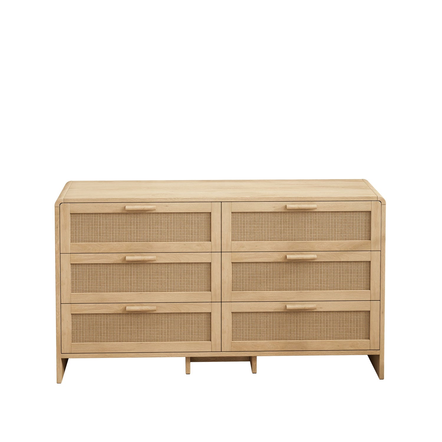 Modern Arc Shaped Corner Rattan Cabinet With 6 Drawers
