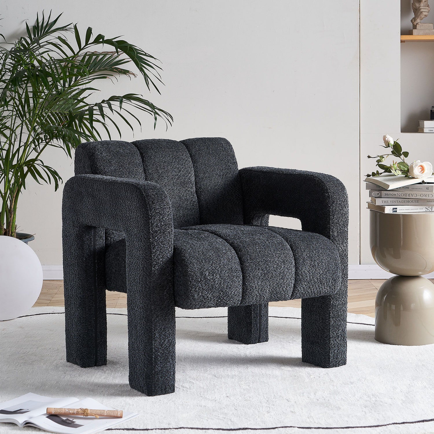 31.10&quot; Boucle Upholstered Accent Chair