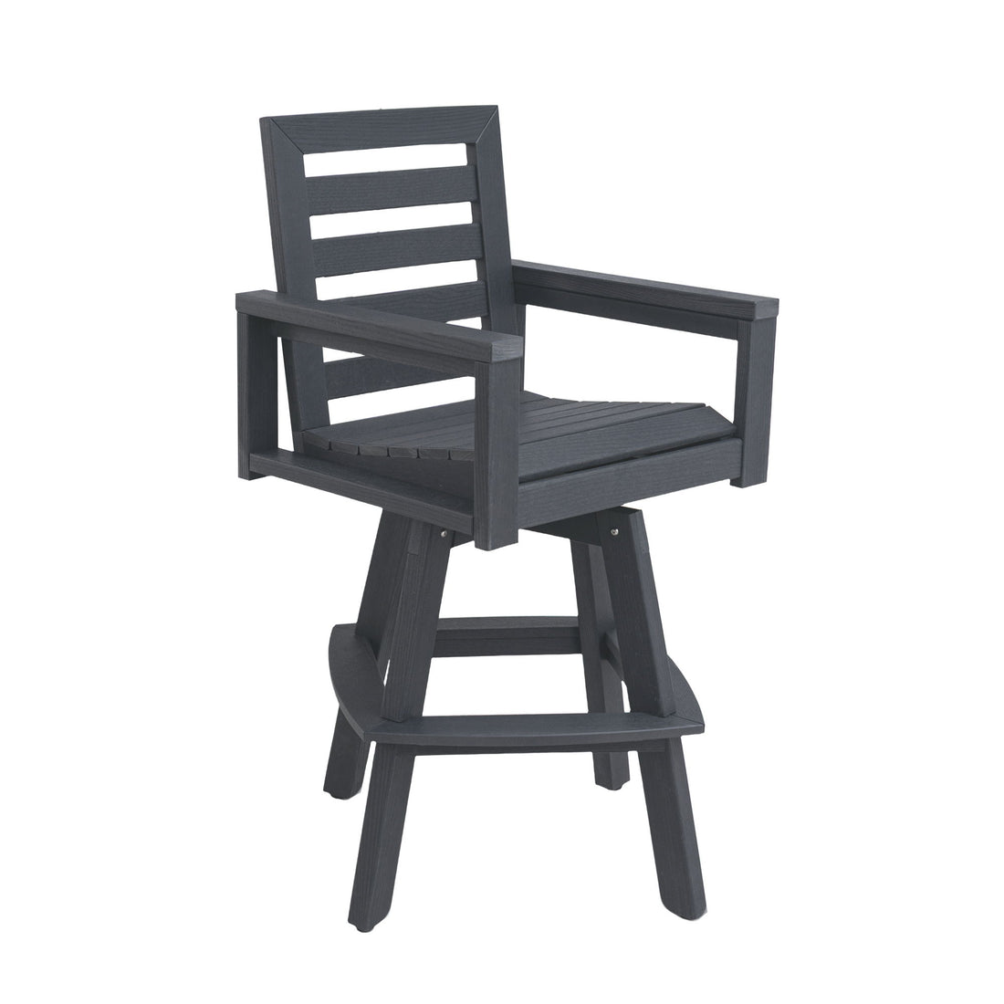 Outdoor Swivel Bar Chair, Ladderback With Wide &amp; Thickened Frame