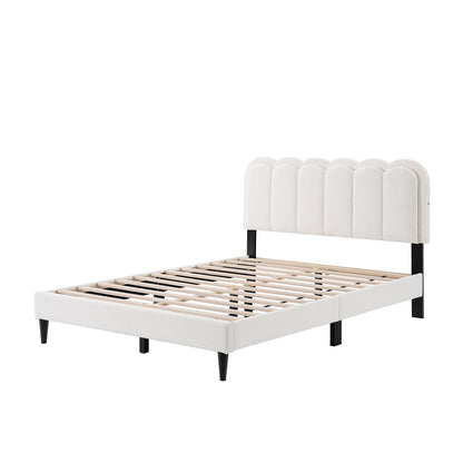 Lambswool Petal Headboard Bed Frame
