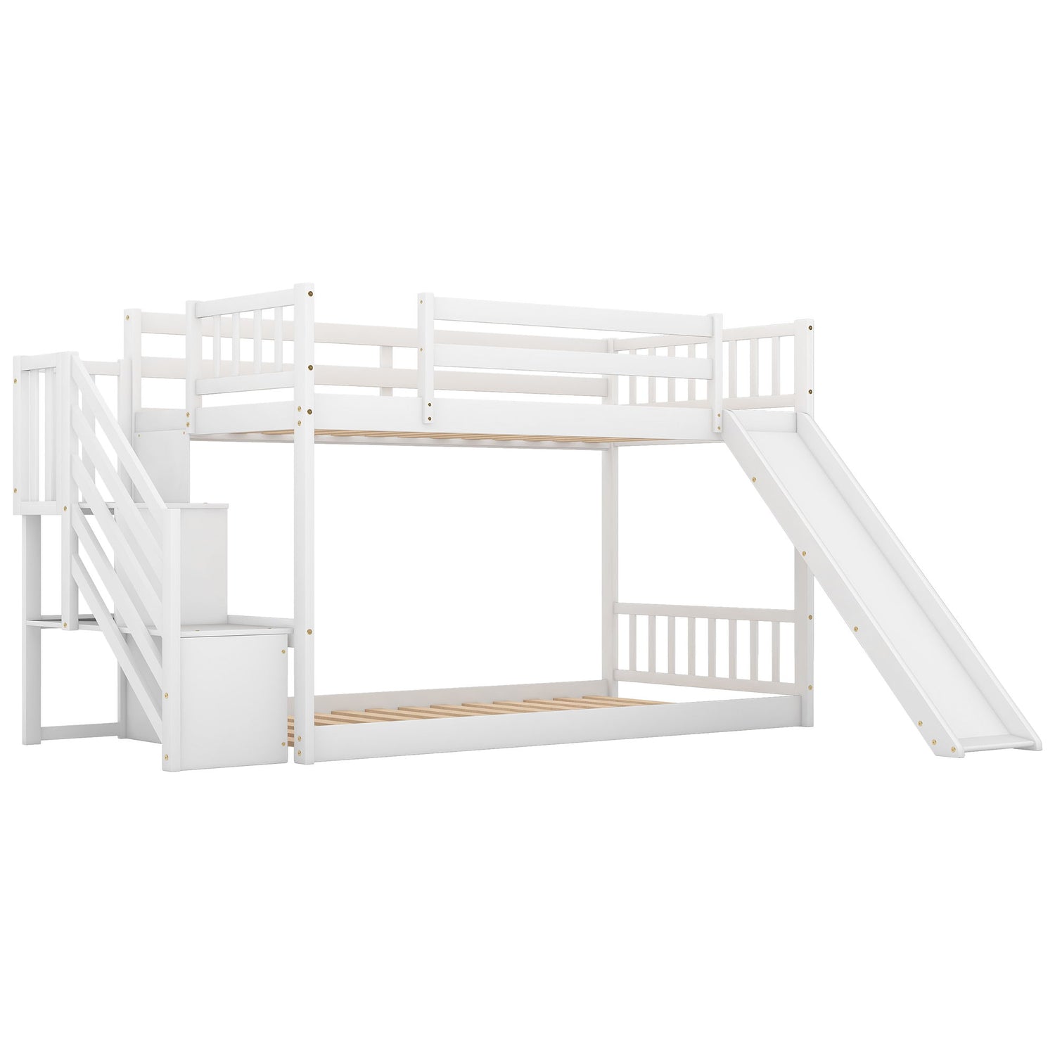 Bunk Bed With Convertible Slide And Stairway