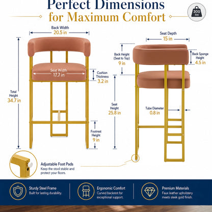 Modern Counter Height Bar Stools With U - Shaped