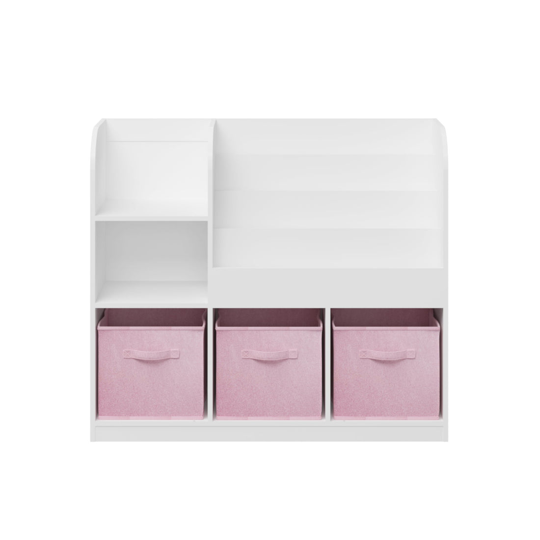 Bookcase And Bookshelf With 3 Collapsible Drawers, Multifunctional Display Stand