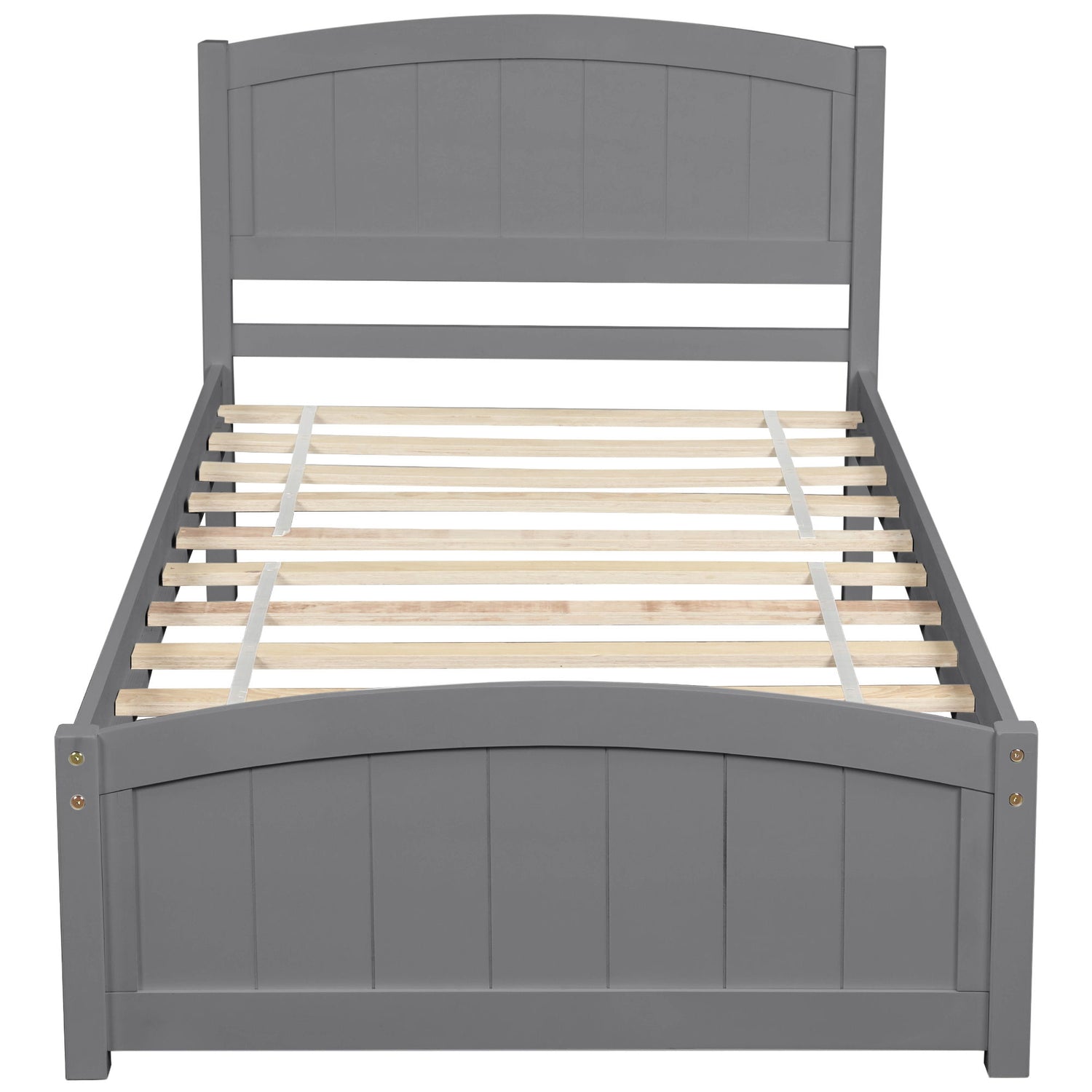 Platform Bed &amp; Headboard, Footboard And Wood Slat Support