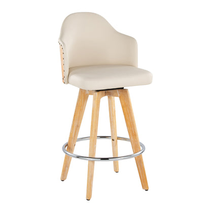 Ahoy - Contemporary Fixed Height Counter Stool &amp; Round Footrest (Set of 2)