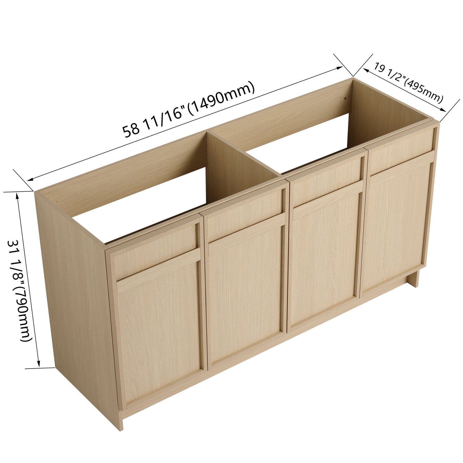 Modern Freestanding Bathroom Vanity &amp; Soft Close Cabinet Doors