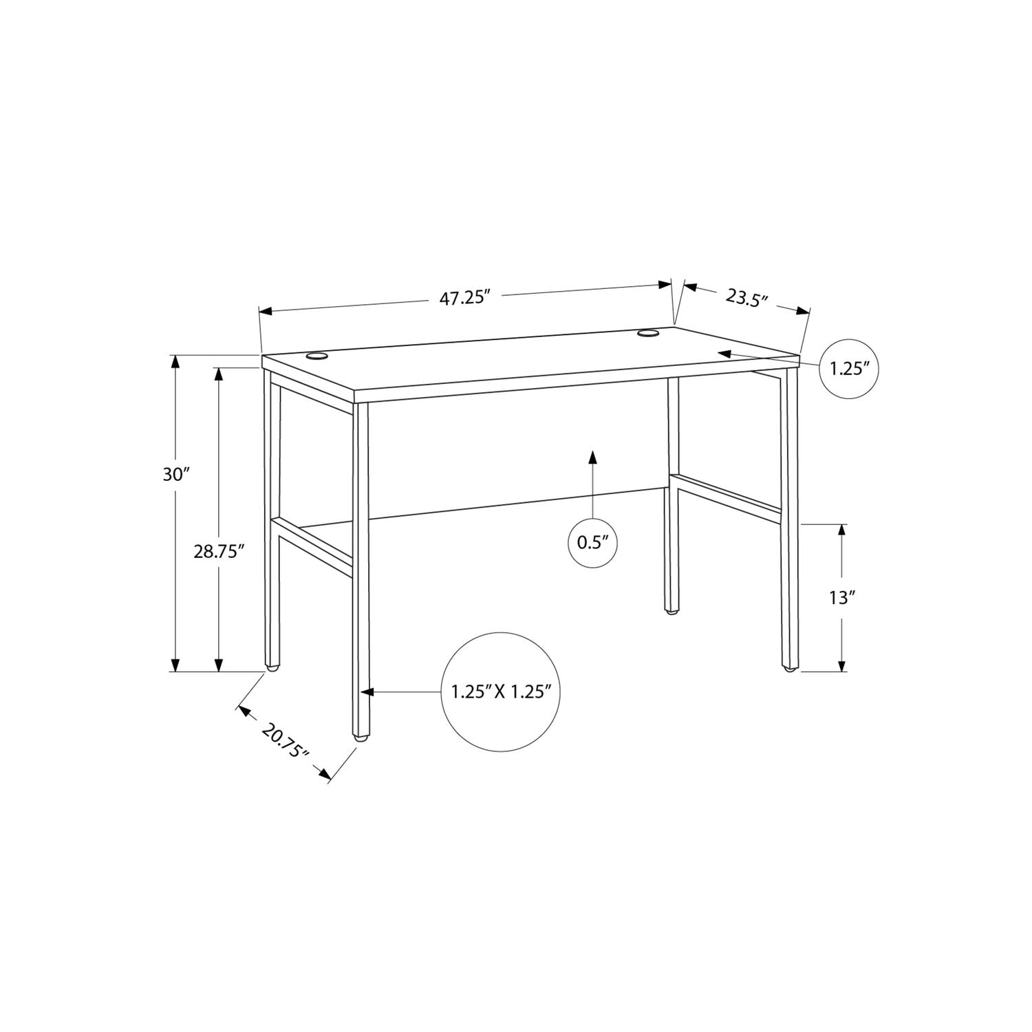 Computer Desk, Home Office, Commercial Grade, Contemporary &amp; Modern