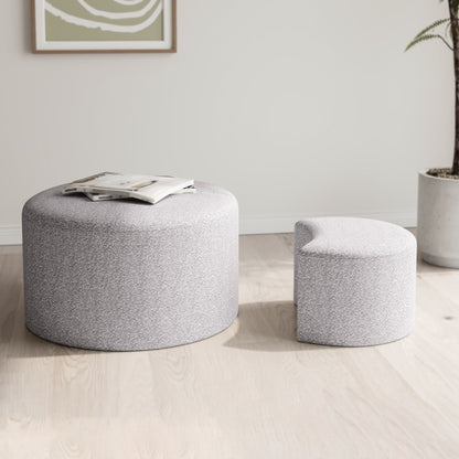 Upholstered Nesting Coffee Tables, Side Table, Footrest, Ottoman &amp; Seat For Living Room Bedroom Entryway Office (Set of 2) - Beige