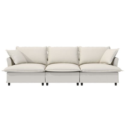 3 Seat Sofa Module For Modular Sectional Wide Seat Cloud Couch With Throw Pillows Upholstered